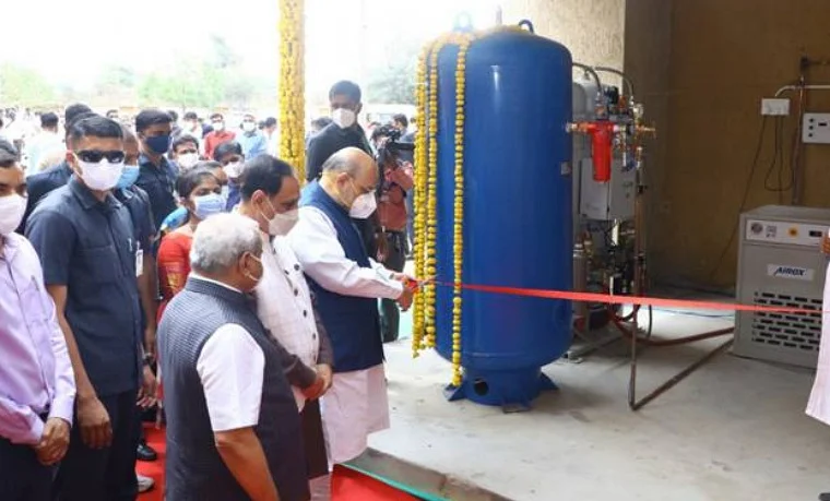 Home Minister India - Amit Shah inaugurates PSA oxygen plant